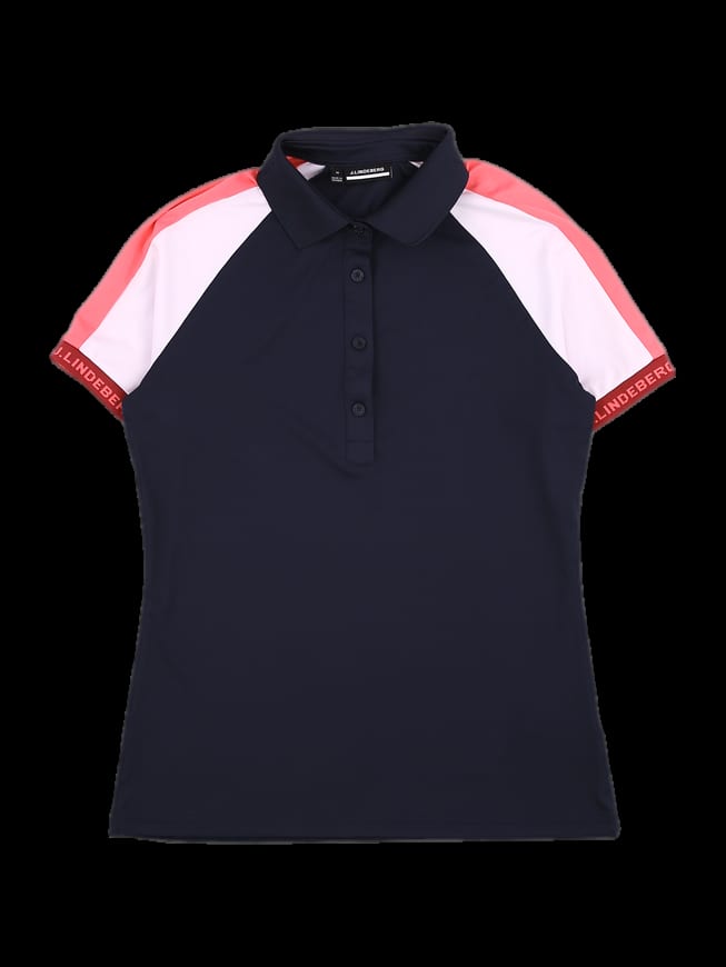 네이비 블록컬러 반팔 카라티
