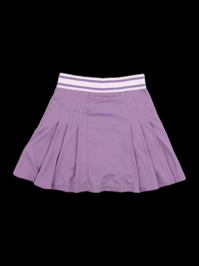 퍼플 플리츠 스커트