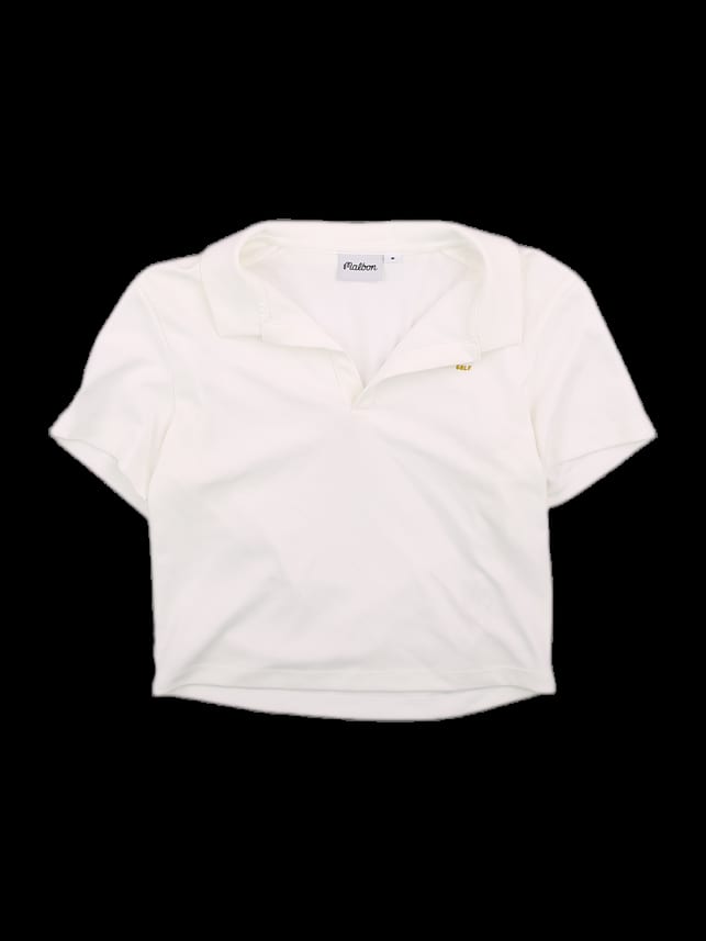 화이트 반팔 카라 티셔츠