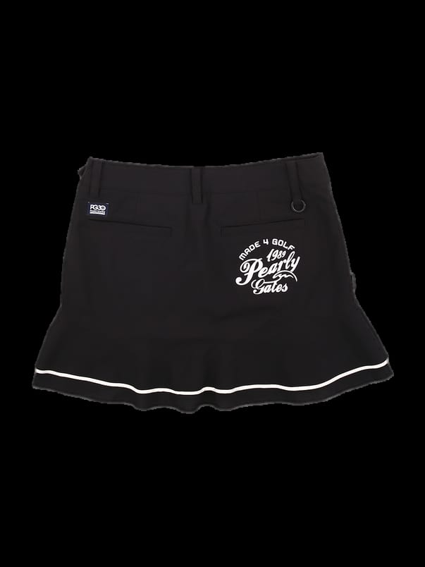 블랙 배색 포인트 프릴 큐롯 스커트