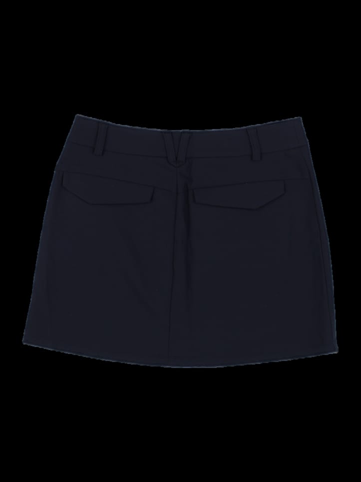 블랙 랩 디자인 A라인 스커트