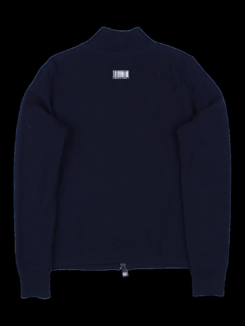 네이비 톤온톤 카모 하이브리드 집업 점퍼