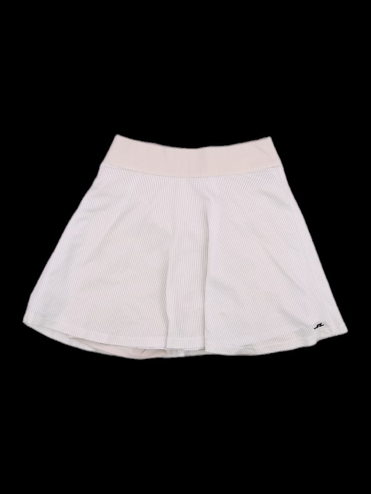 화이트 펀칭 매쉬 레이어드 미니 스커트