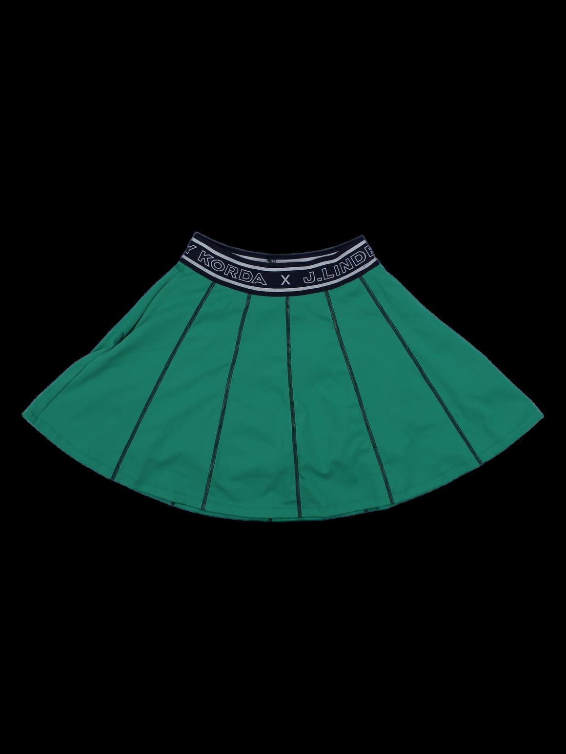 그린 로고 밴딩 플리츠 스커트