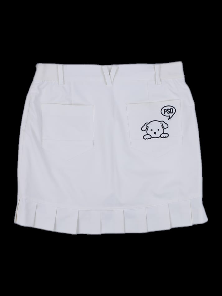 아이보리 밑단 주름 큐롯 스커트