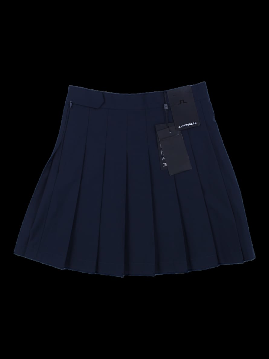 네이비 솔리드 플리츠 미니 스커트