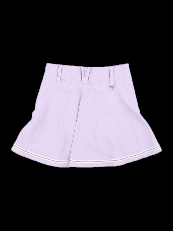 연보라 밑단 라인 포인트 플레어 큐롯 스커트