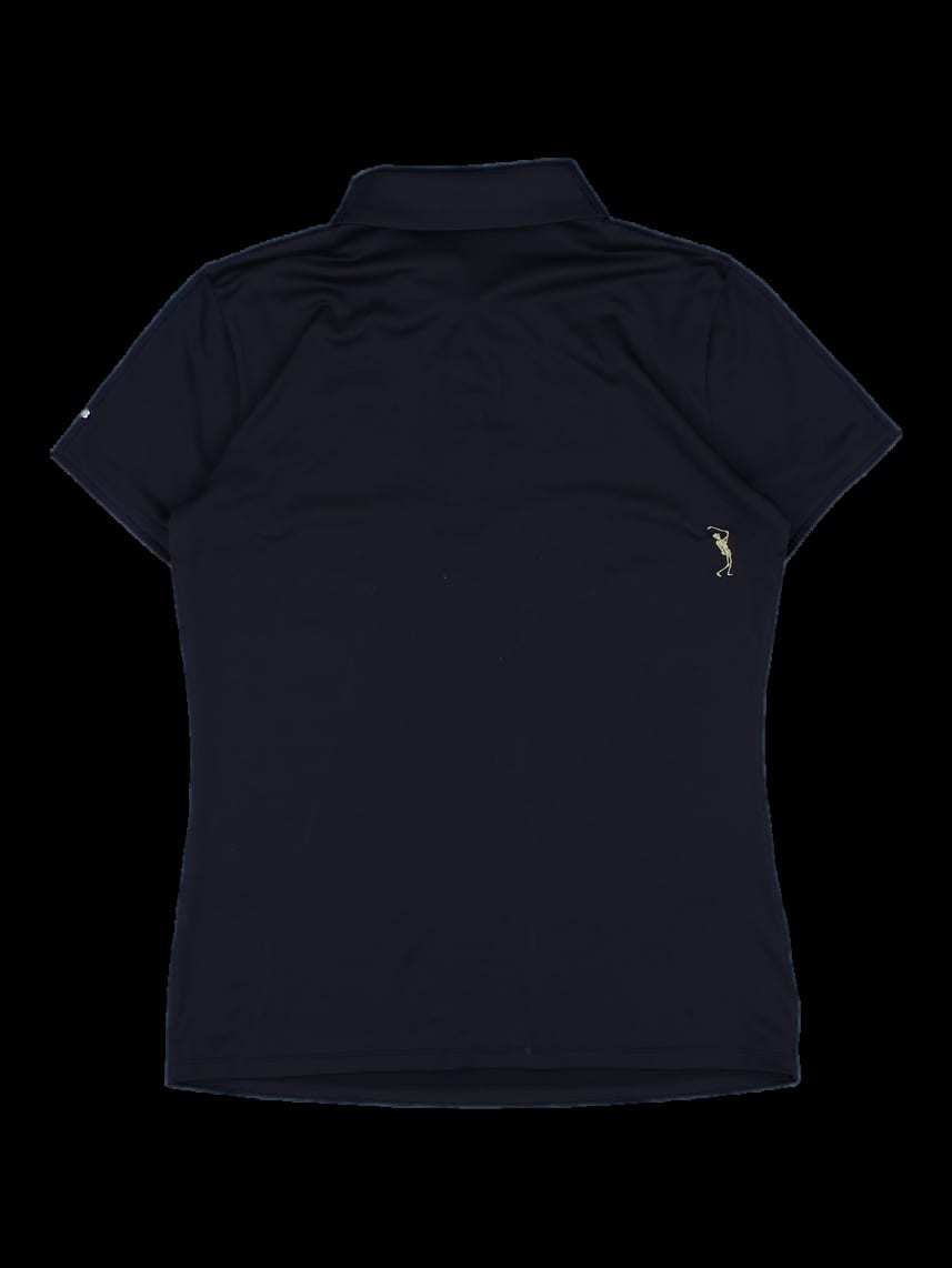 블랙 슬림핏 반팔 카라 티셔츠