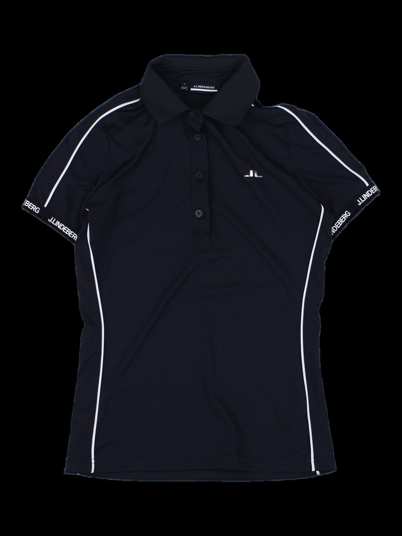 블랙 파이핑 반팔 카라 티셔츠