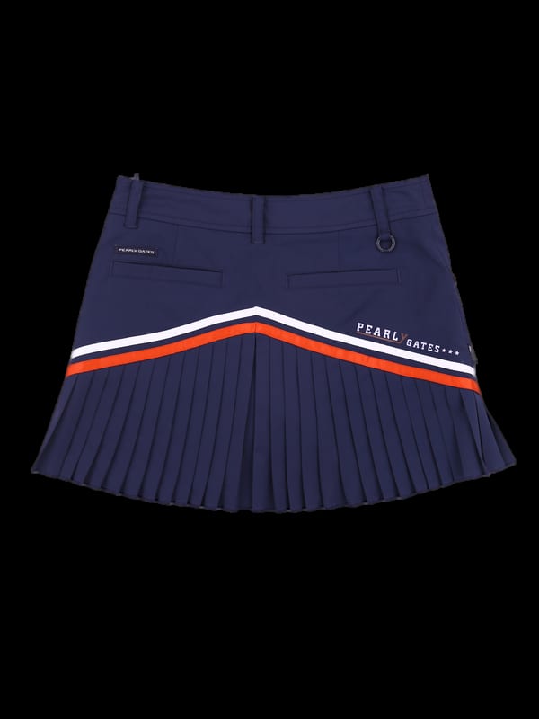 로고 사선 플리츠 스커트