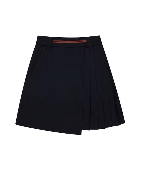 울 사이드 플리츠 큐롯(NAVY)