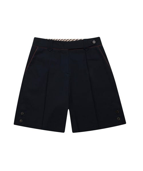 클래식 핀턱 하프팬츠(NAVY)