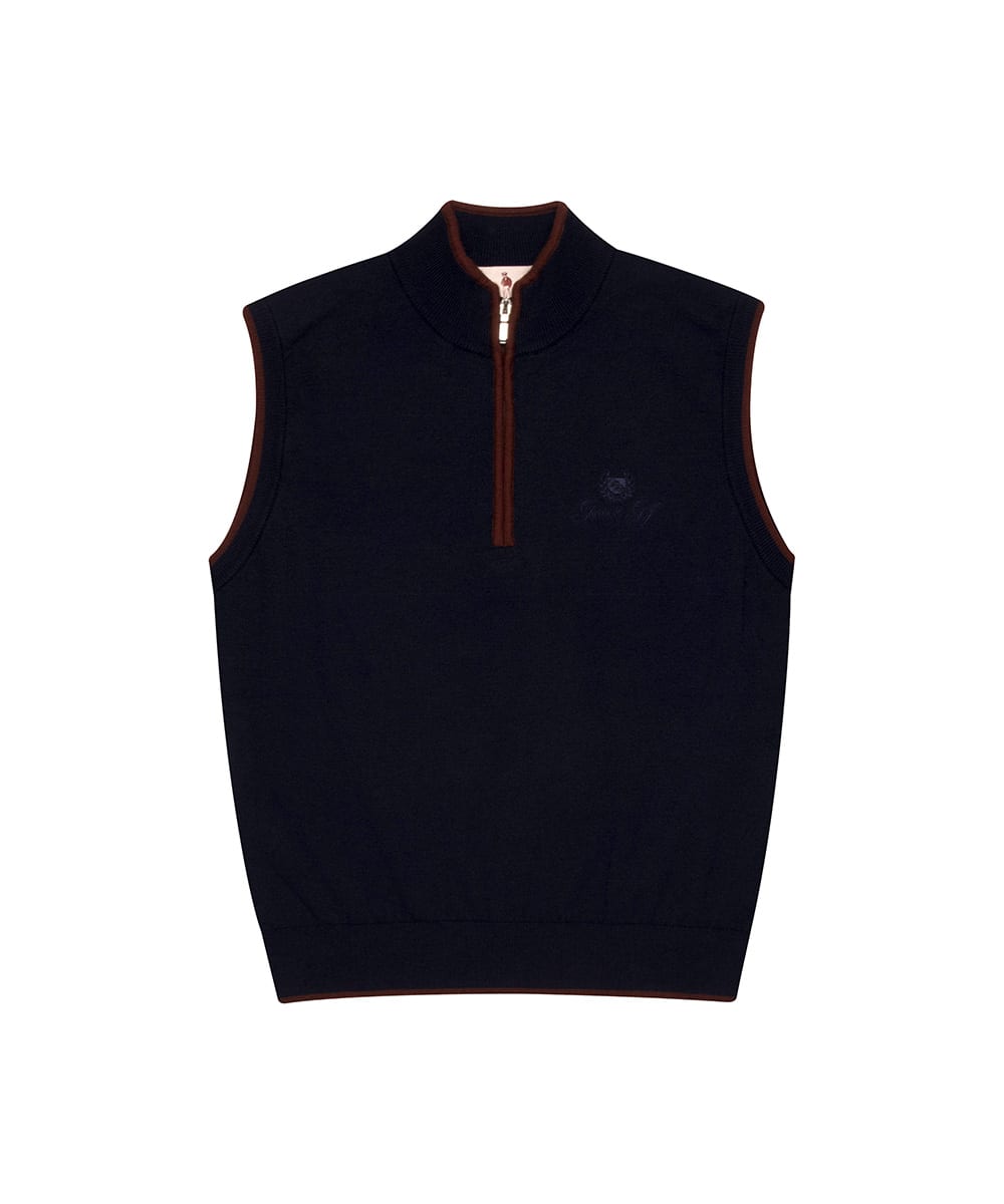하프 집업 베스트 우먼(NAVY)