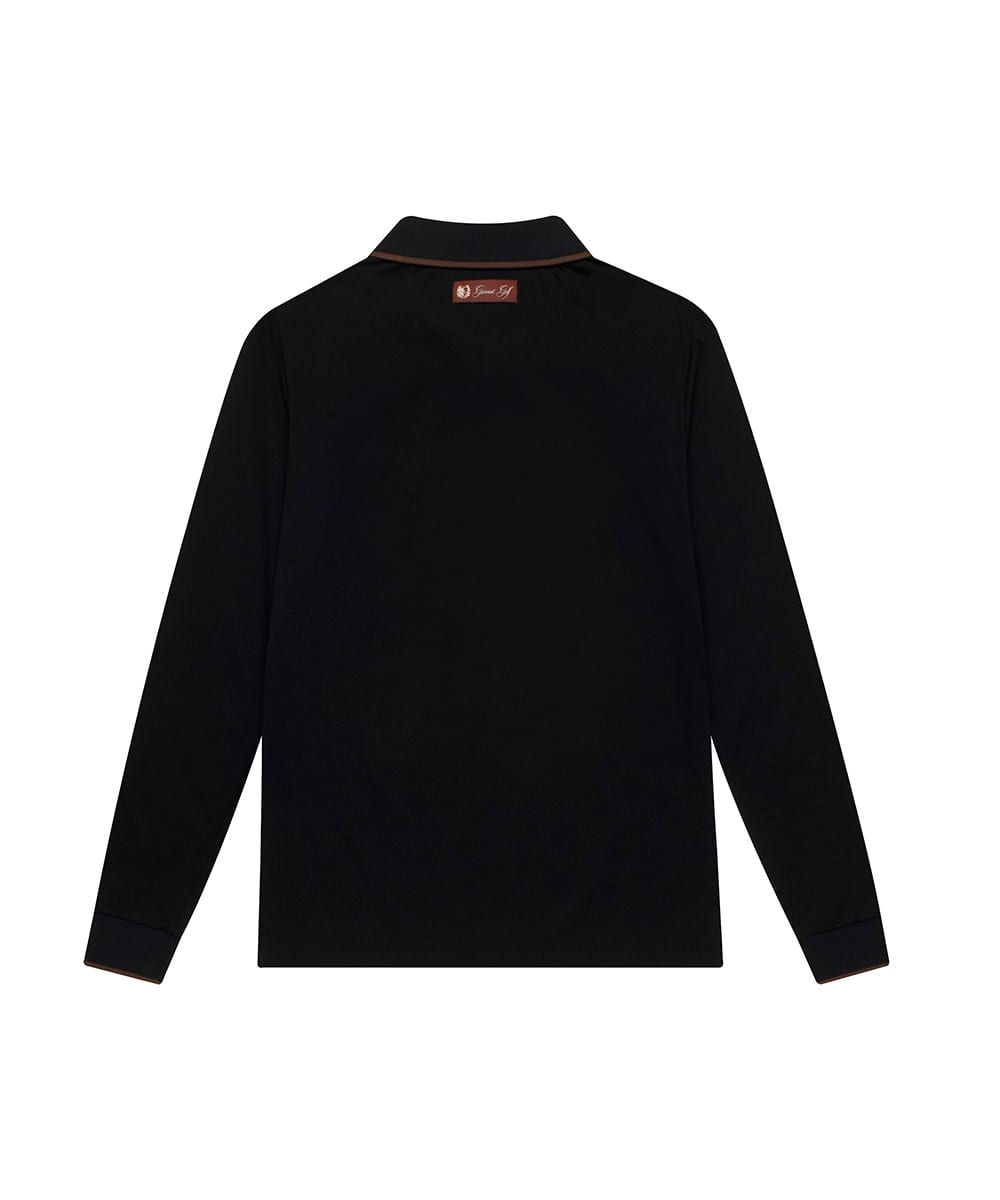 카라 하프 집업 티셔츠 우먼(BLACK)