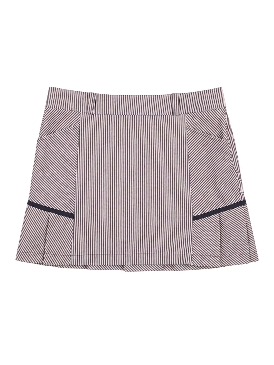 로고 스트라이프 스커트