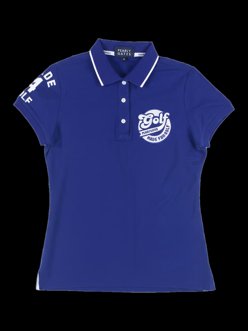 자수 포인트 반팔 카라 티