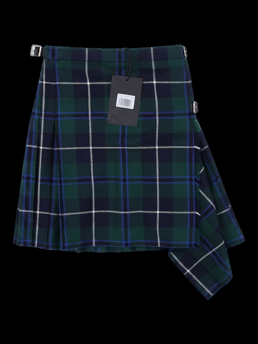 그린 타탄 체크 플리츠 킬트 스커트