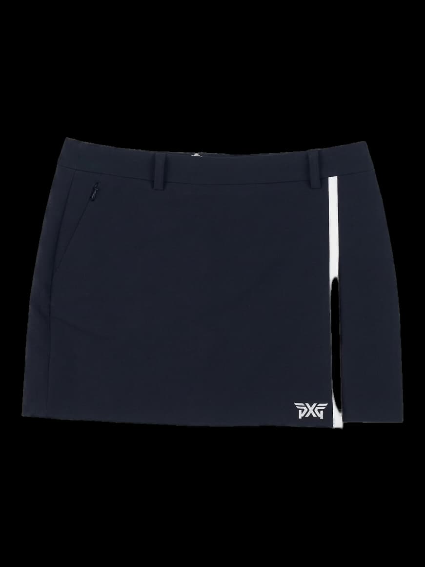 블랙 배색 미니 스커트