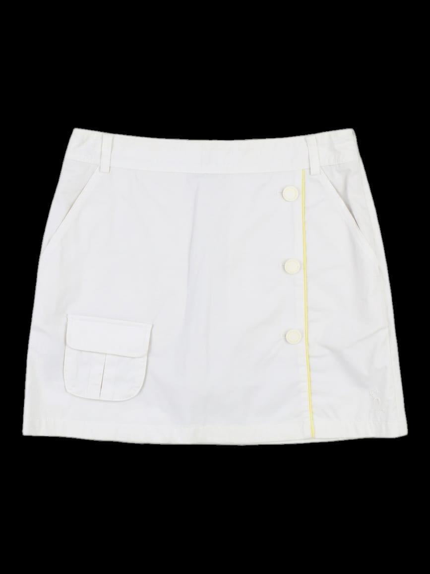화이트 옐로우 포인트 미니 스커트
