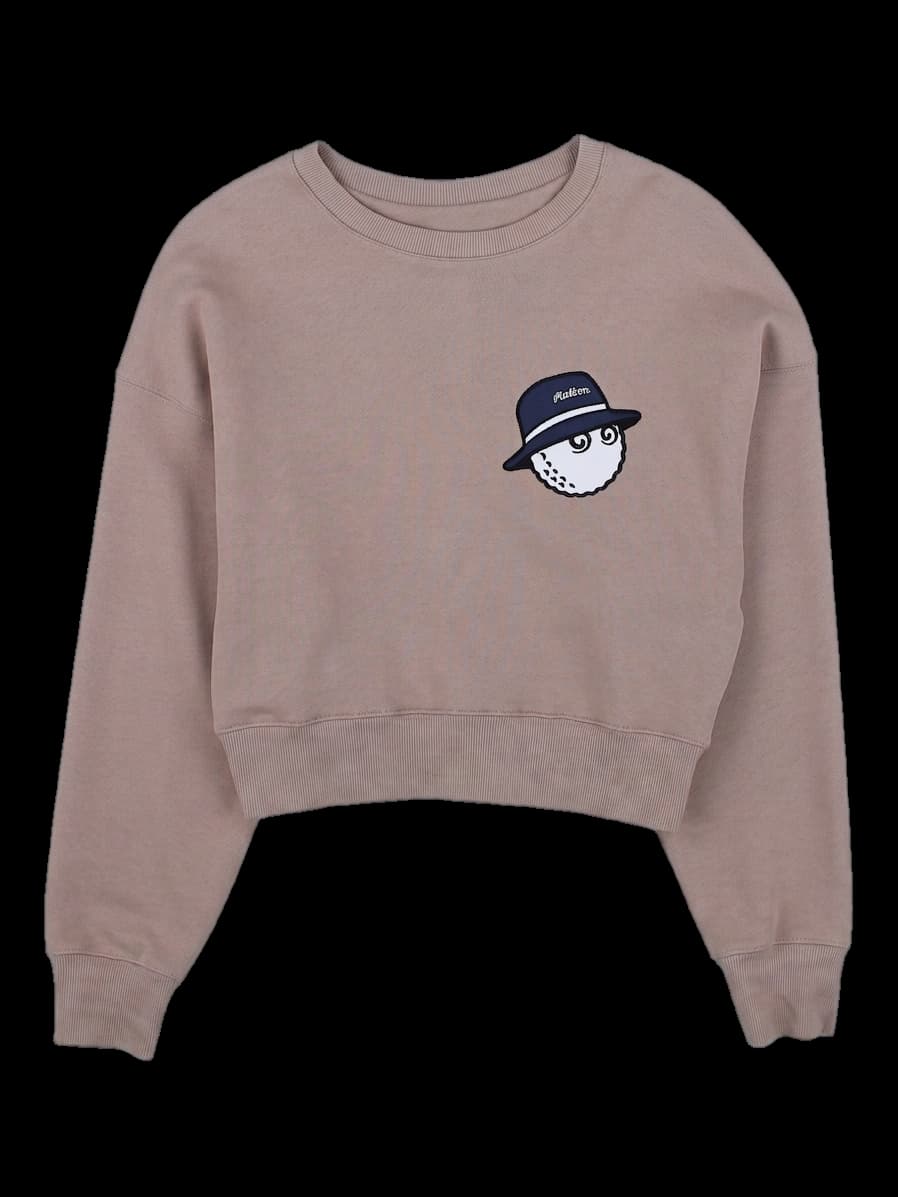 베이지 말본 골프 캐릭터 스웨트셔츠