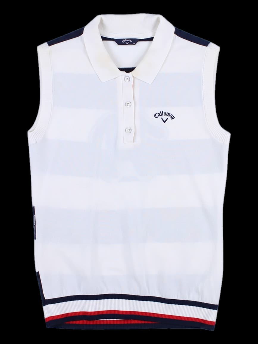 카라 민소매 니트