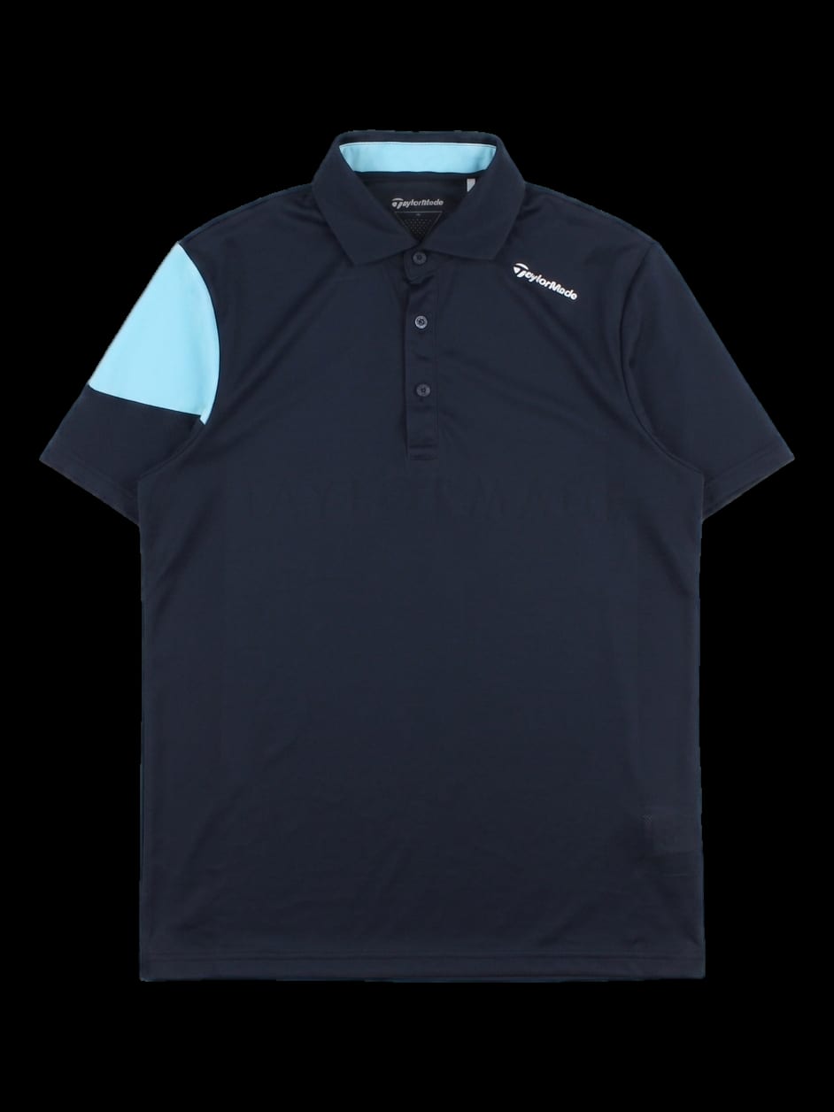 블랙 민트 배색 반팔 카라 티셔츠