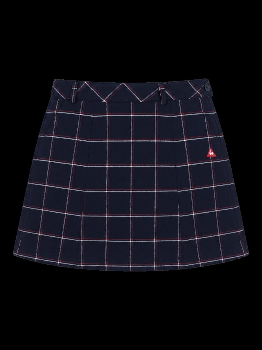 네이비 체크 미니 스커트