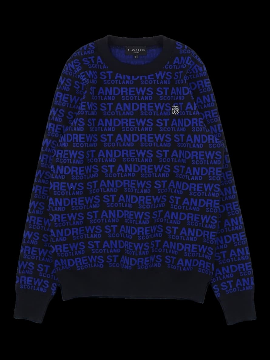 세인트앤드류스 로고 패턴 니트 스웨터