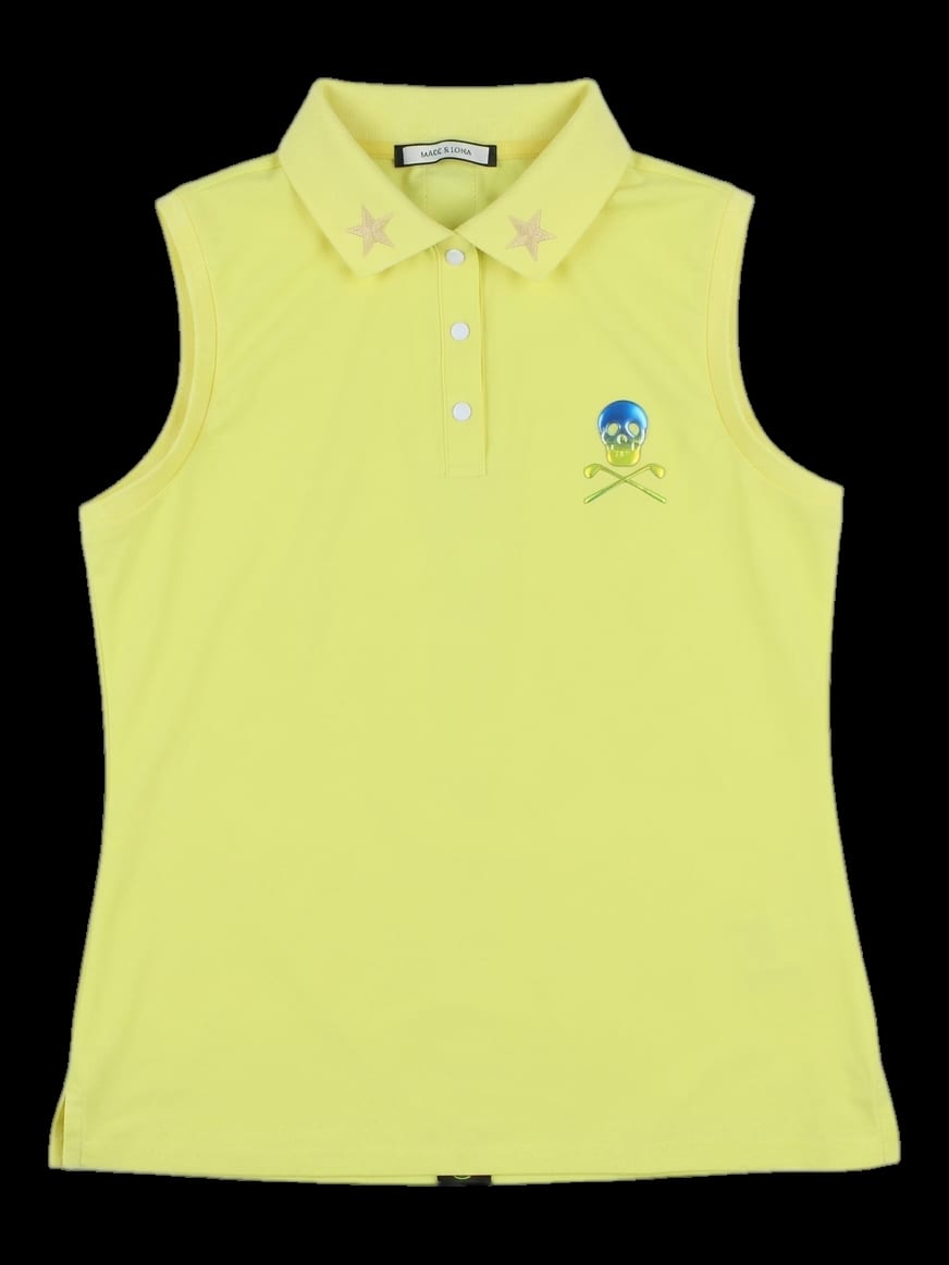 옐로우 슬리브리스 카라 티셔츠
