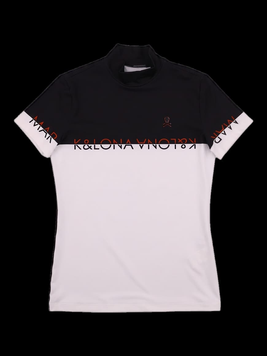 로고 포인트 반목 반팔 티