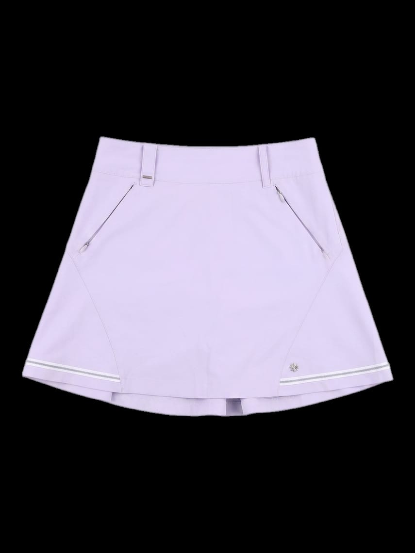 연보라 플리츠 믹스 스커트