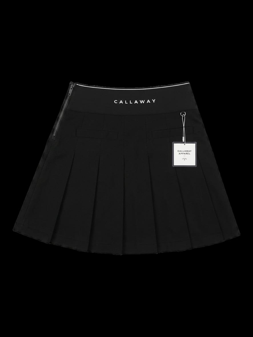 블랙 플리츠 미니 스커트