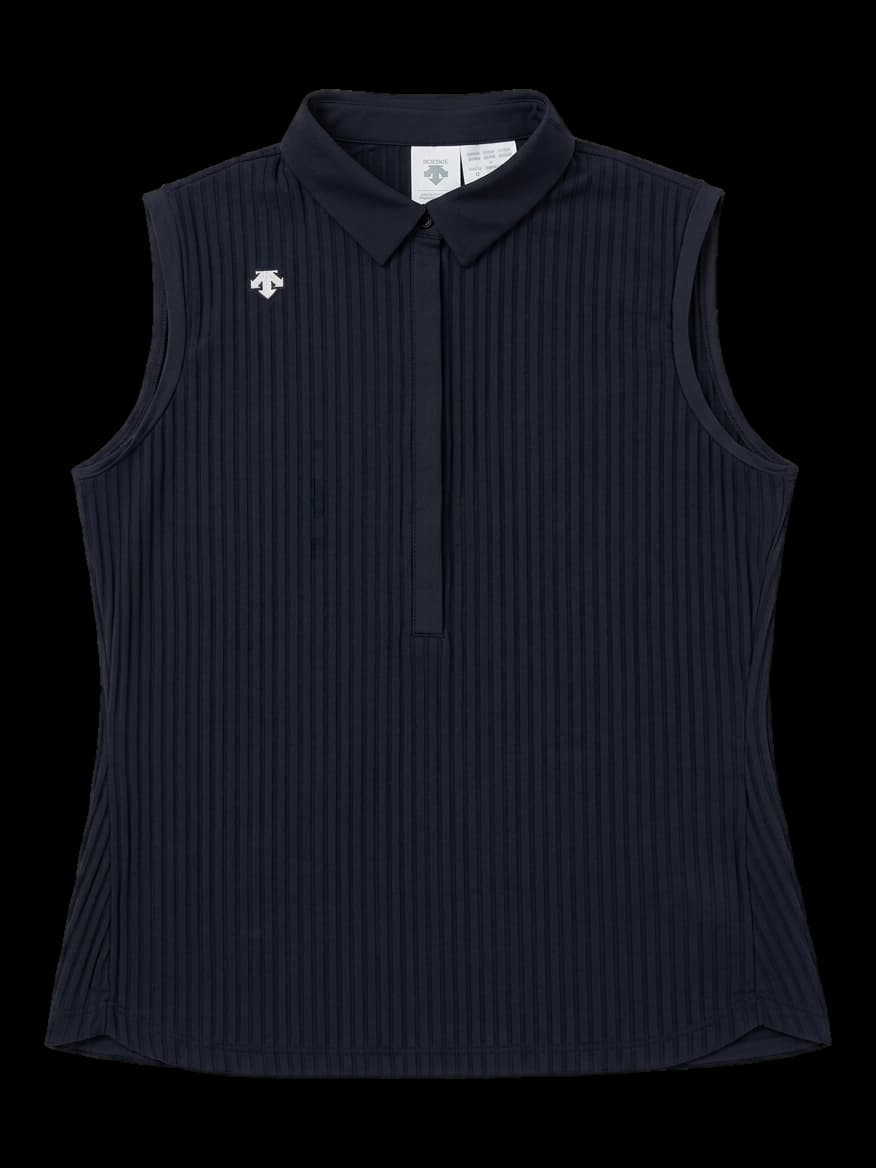 블랙 민소매 골프 카라티