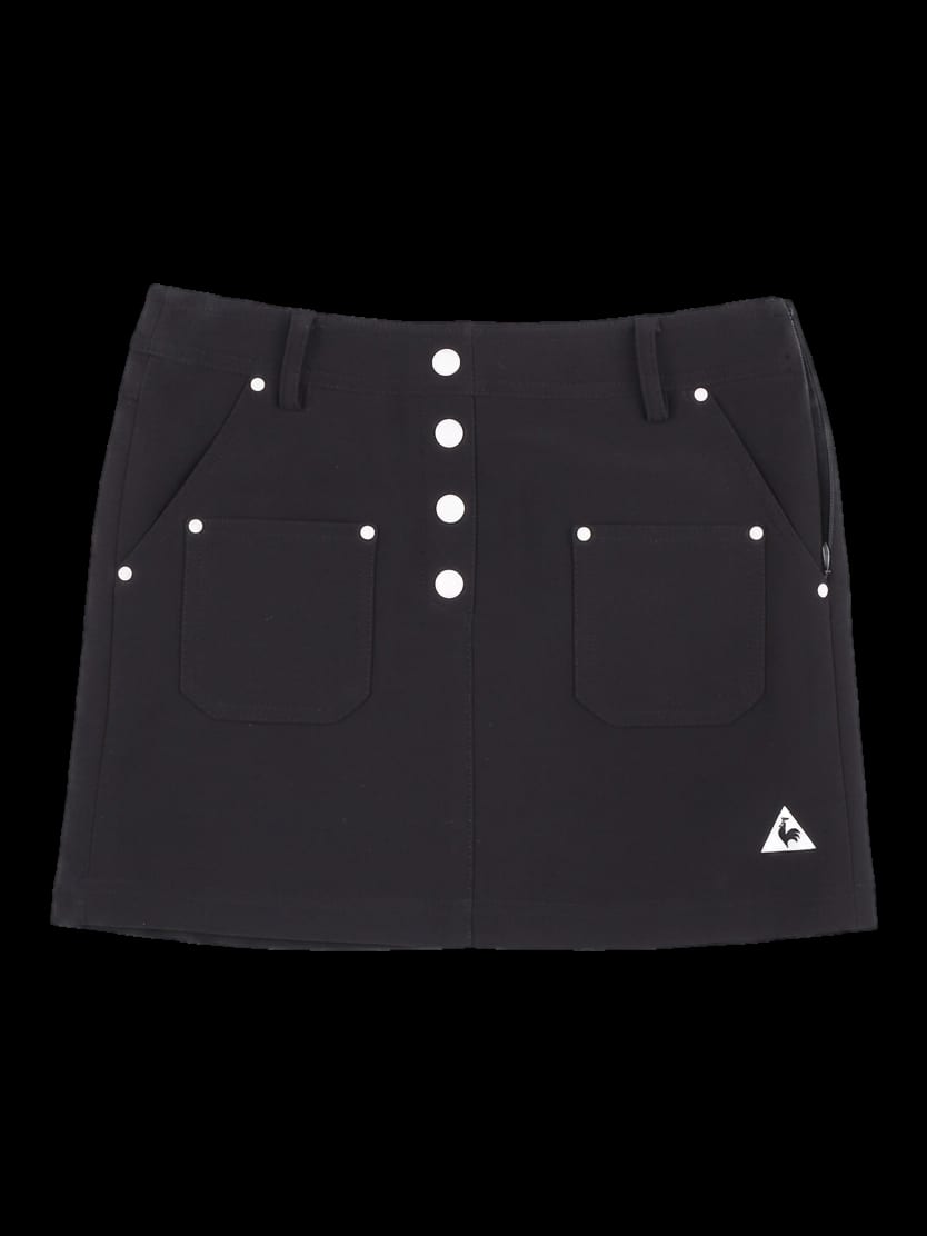블랙 버튼 포인트 스커트