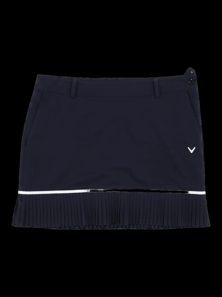 블랙 플리츠 헴 큐롯 스커트