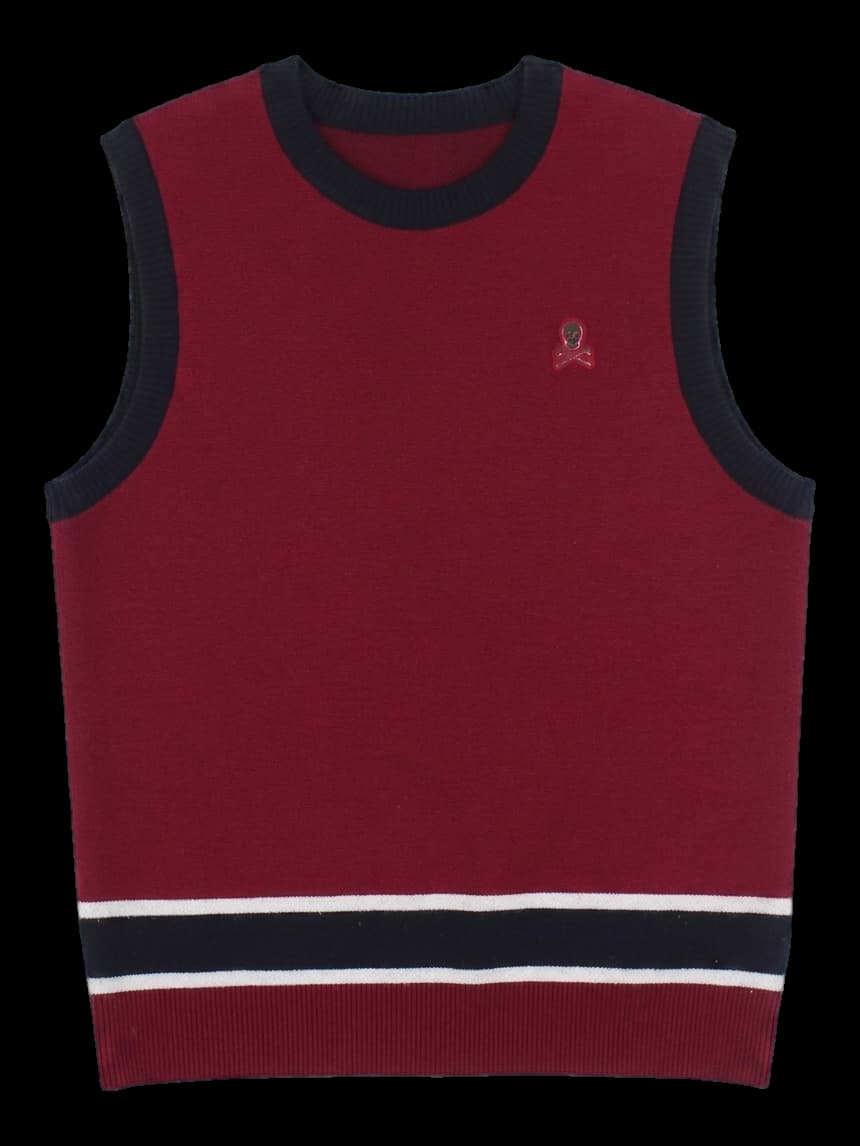 버건디 니트 베스트