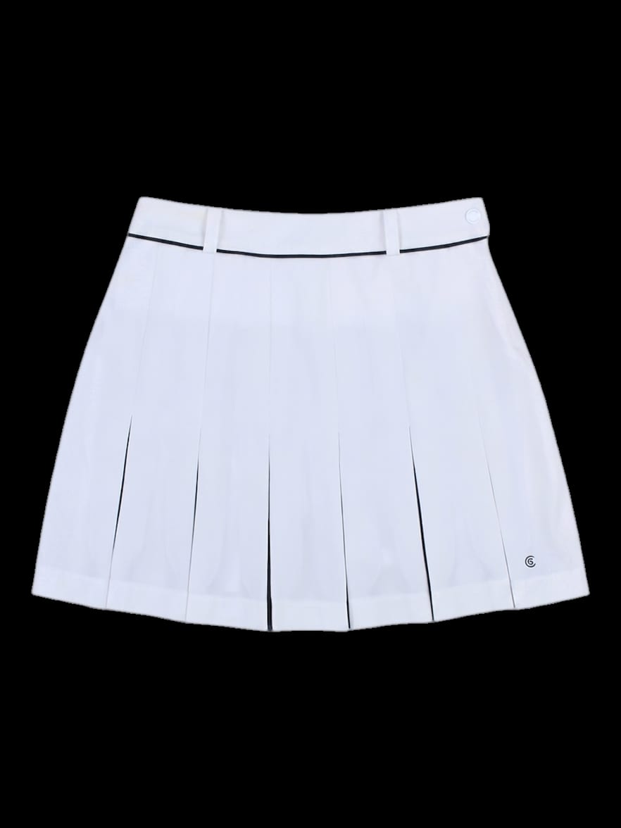 화이트 블랙 배색 플리츠 스커트