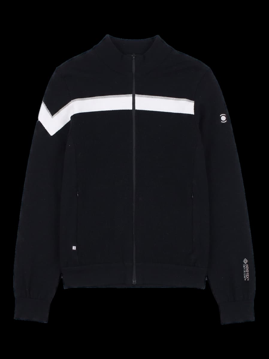 블랙 지퍼 방풍 니트 가다건