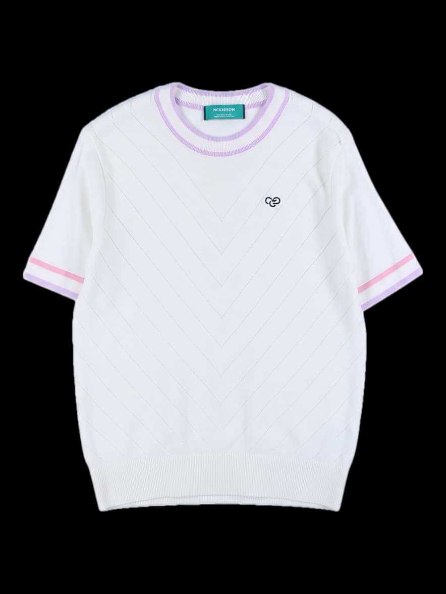 여성 니트 반팔 티