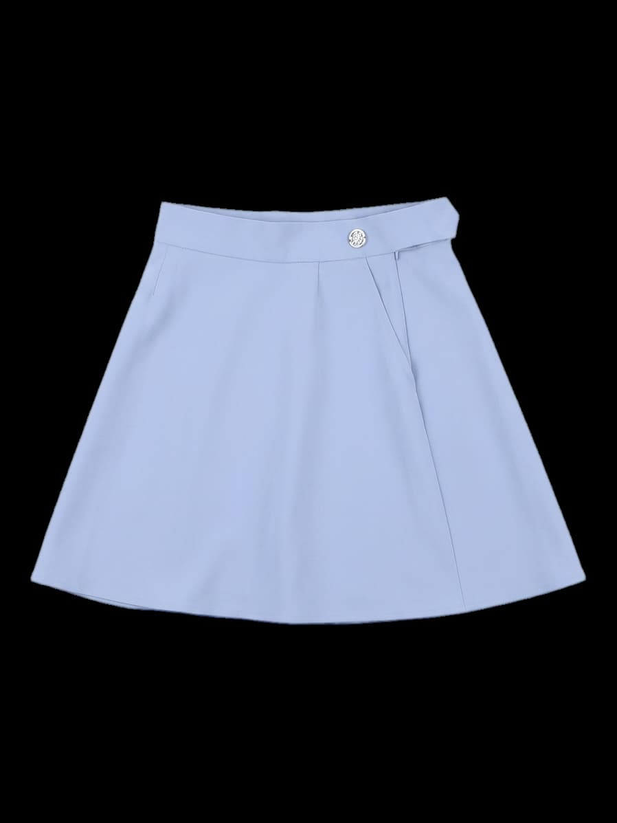 스카이블루 A라인 플리츠 스커트