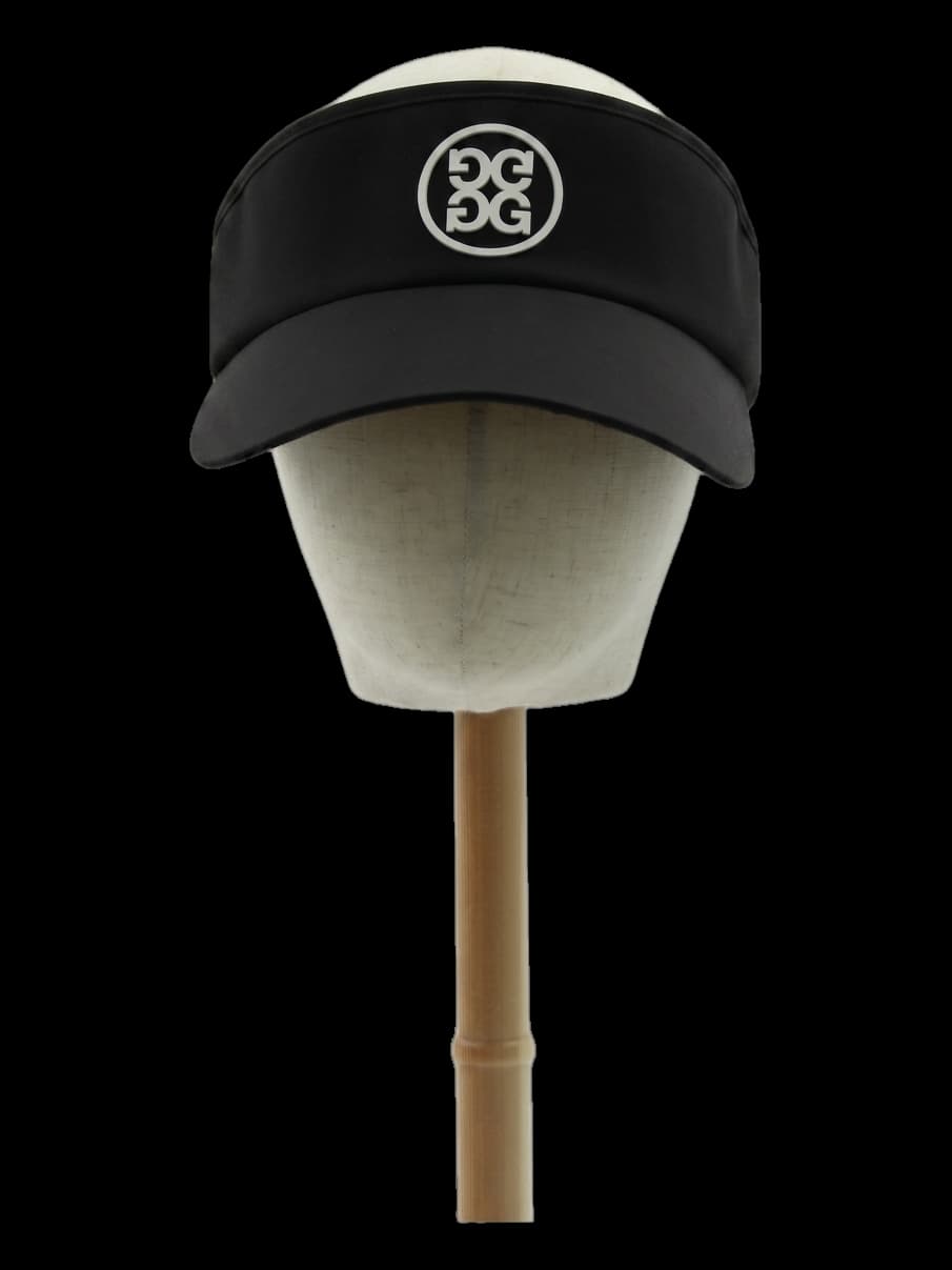 블랙 로고 포인트 바이저 모자