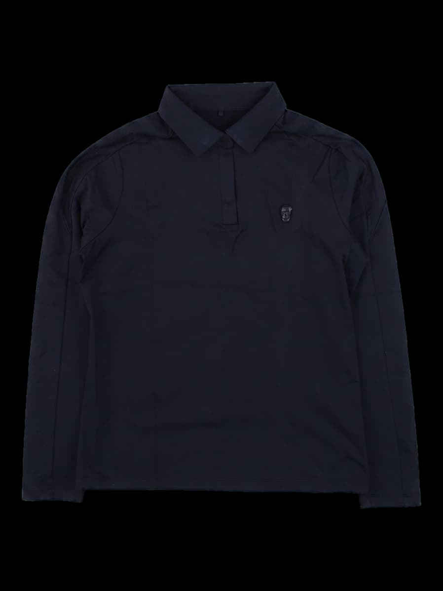 블랙 긴팔 카라 티셔츠