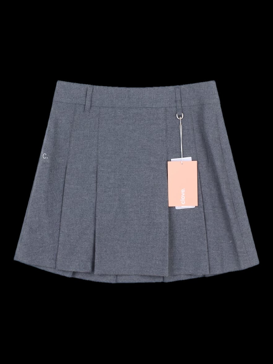 그레이 플리츠 미니 스커트