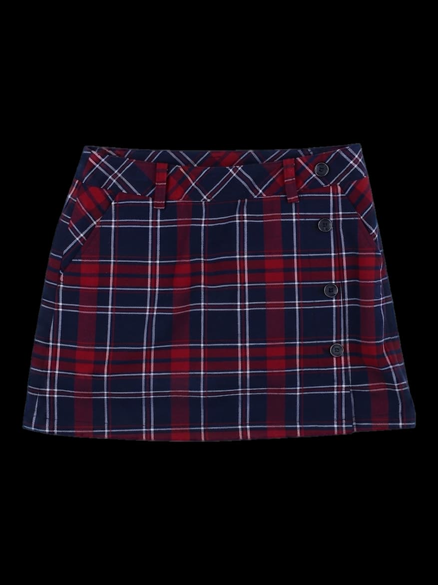 와이드앵글 여성 네이비 체크 미니 스커트