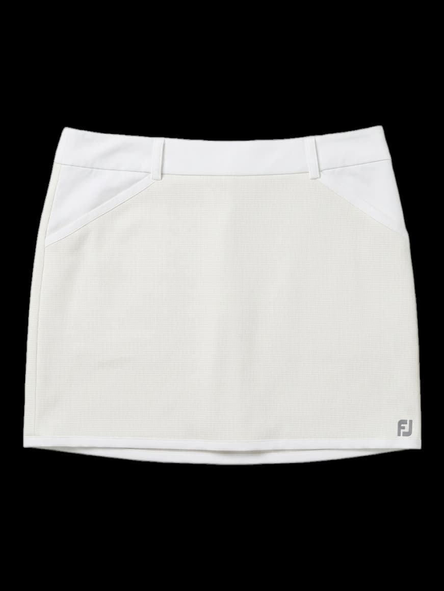 화이트 펀칭 매쉬 H라인 큐롯 스커트