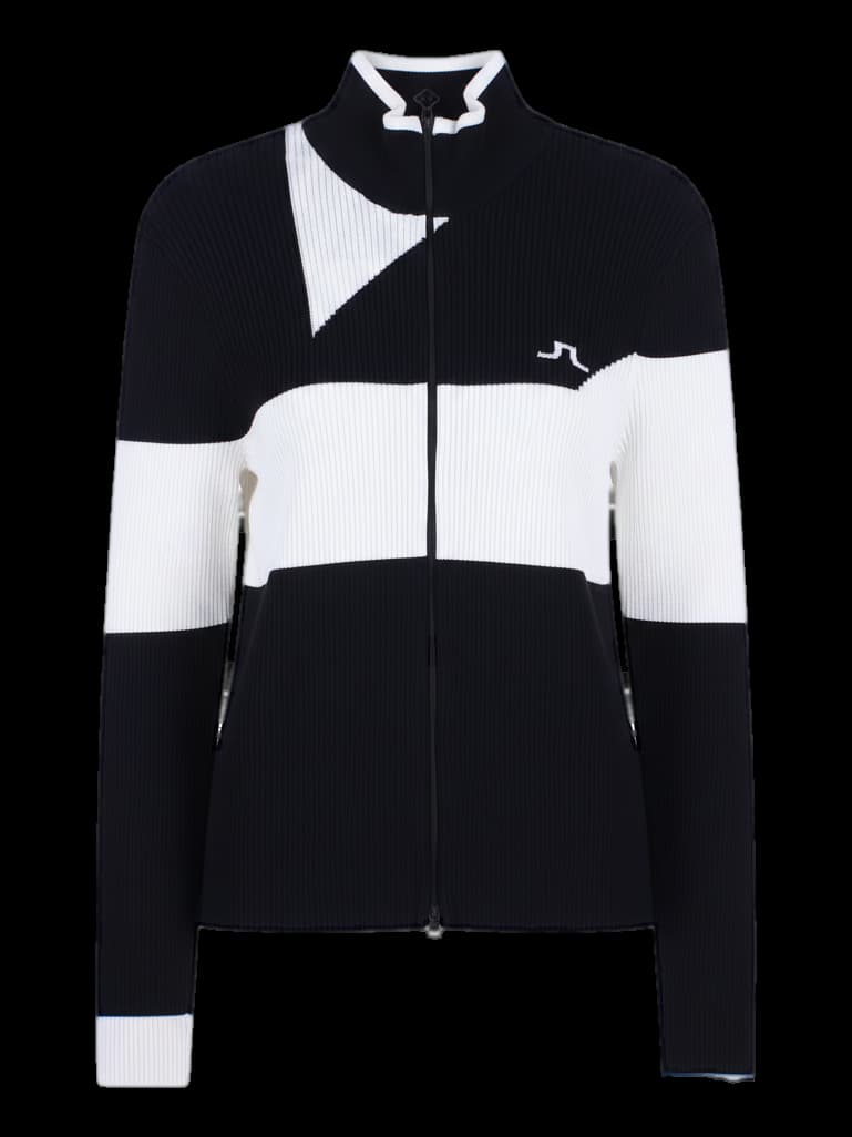 컬러 포인트 긴팔 니트 집업티