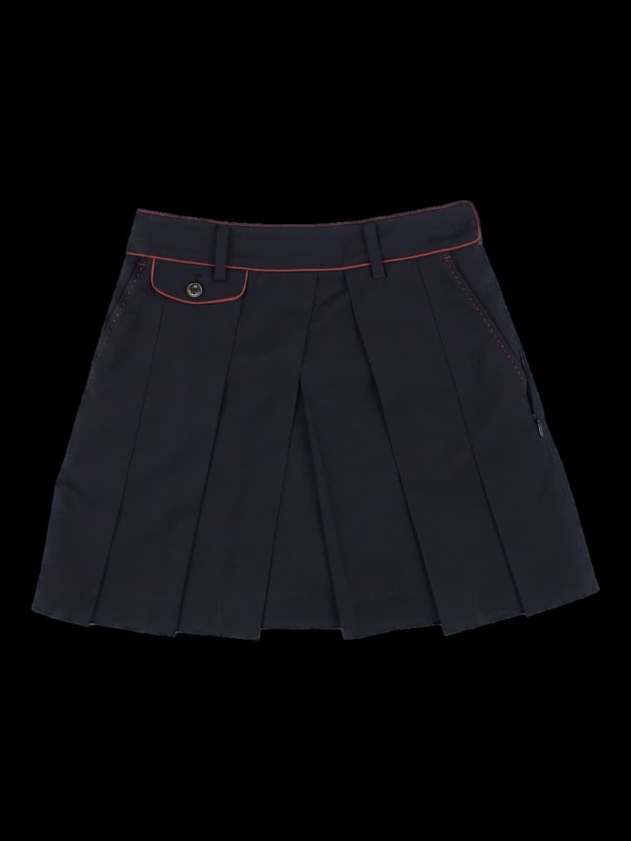 네이비 플리츠 미니 스커트