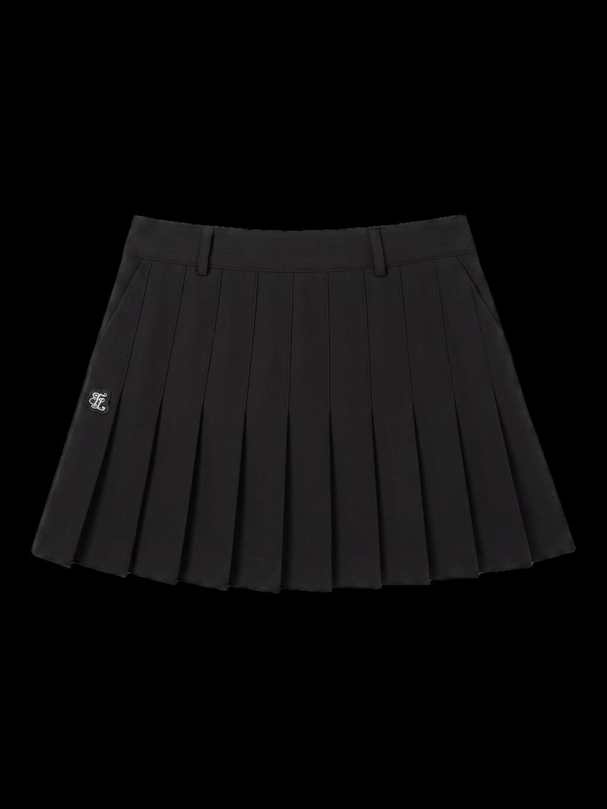 블랙 플리츠 미니 스커트