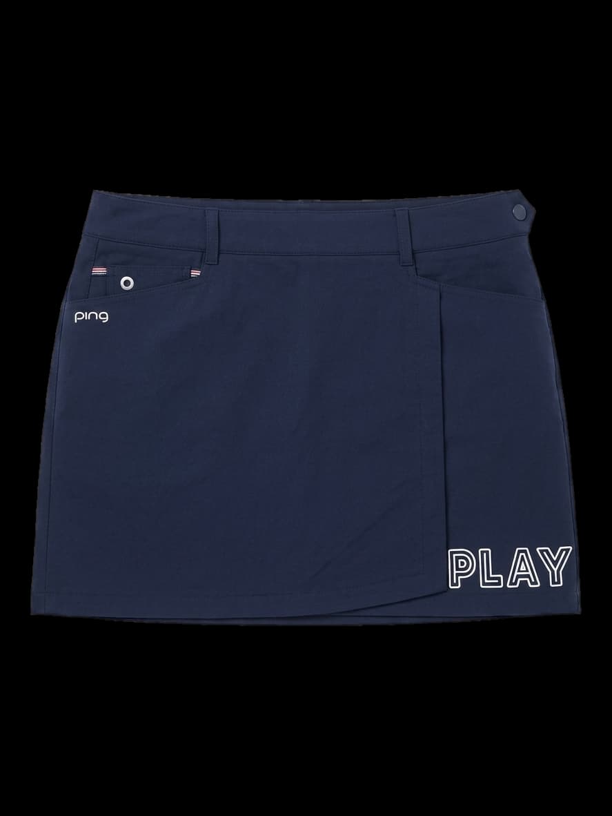 핑 네이비 PLAY 레터링 골프 스커트