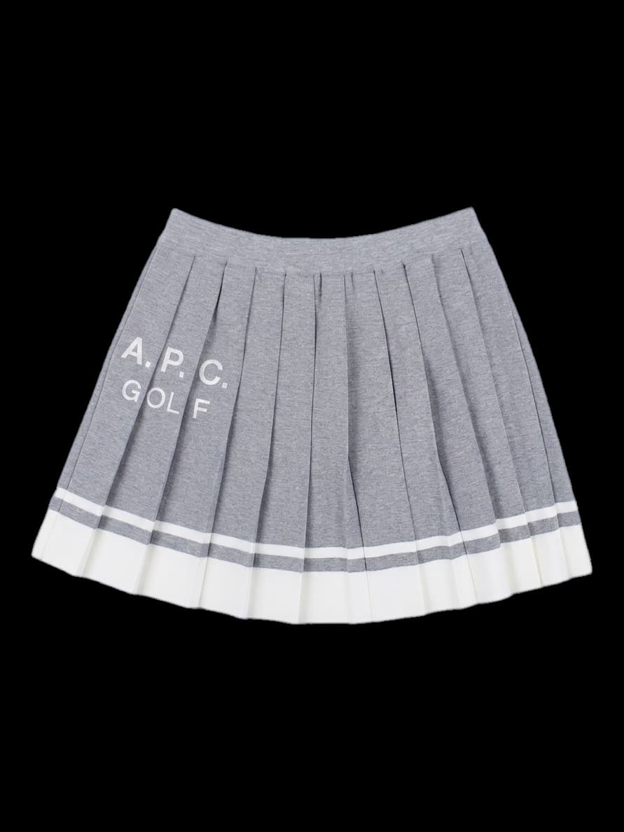 그레이 플리츠 스커트 (A.P.C. GOLF 로고)